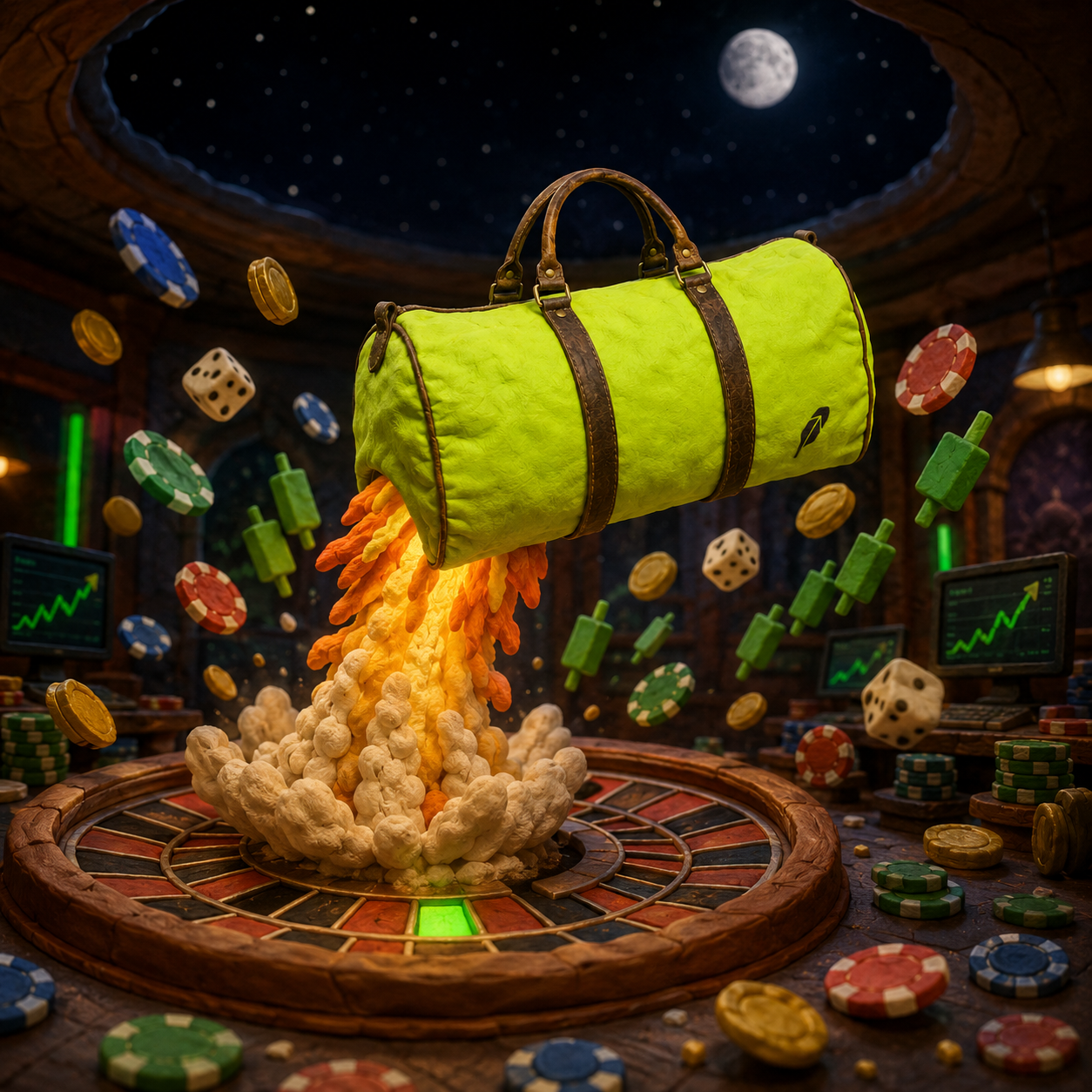 The $PACKED duffle bag in the Chatgpt Image Jul 21, 2026, 11 24 07 PM (2) meme.