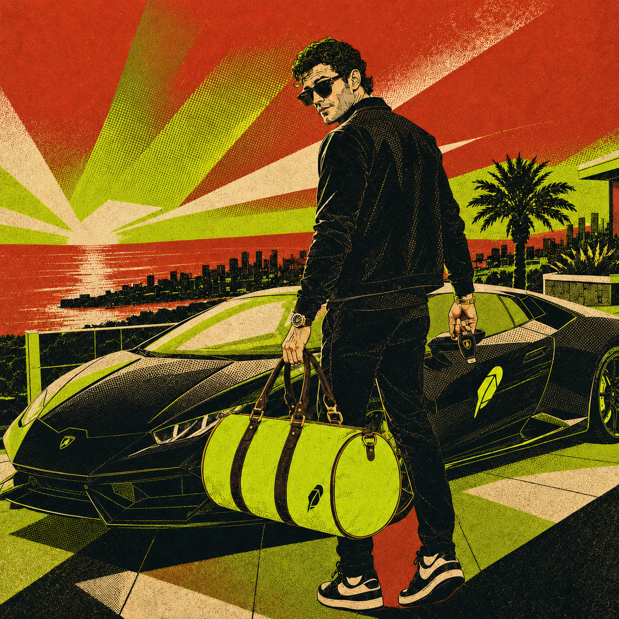 The lime-green $PACKED duffle bag in the Chatgpt Image Jul 22, 2026, 09 29 55 AM meme.